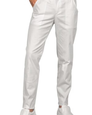064600 Pantalone Vermont Super Stretch Bianco Isacco | Uomo | 97% Cotone | Cintura Elastica in Spugna Tergisudore | 2 Tasche Frontali + 2 Tasche Posteriori | 210 gr/m2