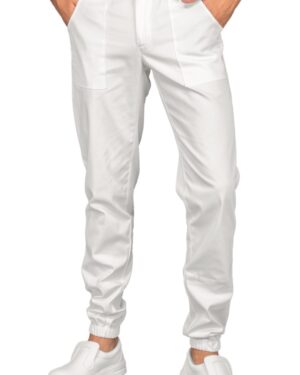 064600F Pantalone Richmond Super Stretch Bianco Isacco | Uomo | 97% Cotone | Cintura Elastica in Spugna Tergisudore | 2 Tasche Frontali + 2 Tasche Posteriori | 210 gr/m2