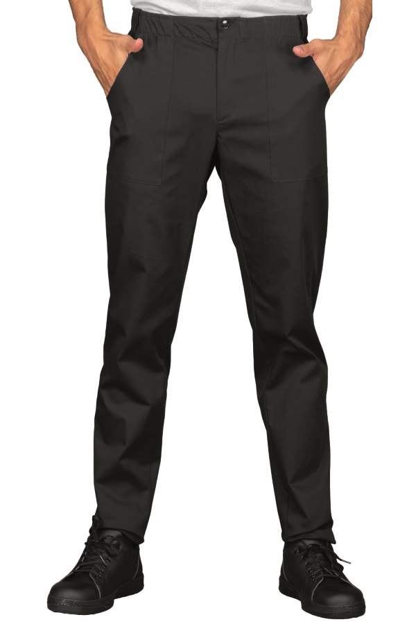 064601 Pantalone Vermont Super Stretch Nero Isacco | Uomo | 97% Cotone | Cintura Elastica in Spugna Tergisudore | 2 Tasche Frontali + 2 Tasche Posteriori | 210 gr/m2