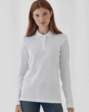 BCPWI13 ID.001 LSL Women B&C | Polo Donna | Manica Lunga | 100% Cotone | 180 gr/m2